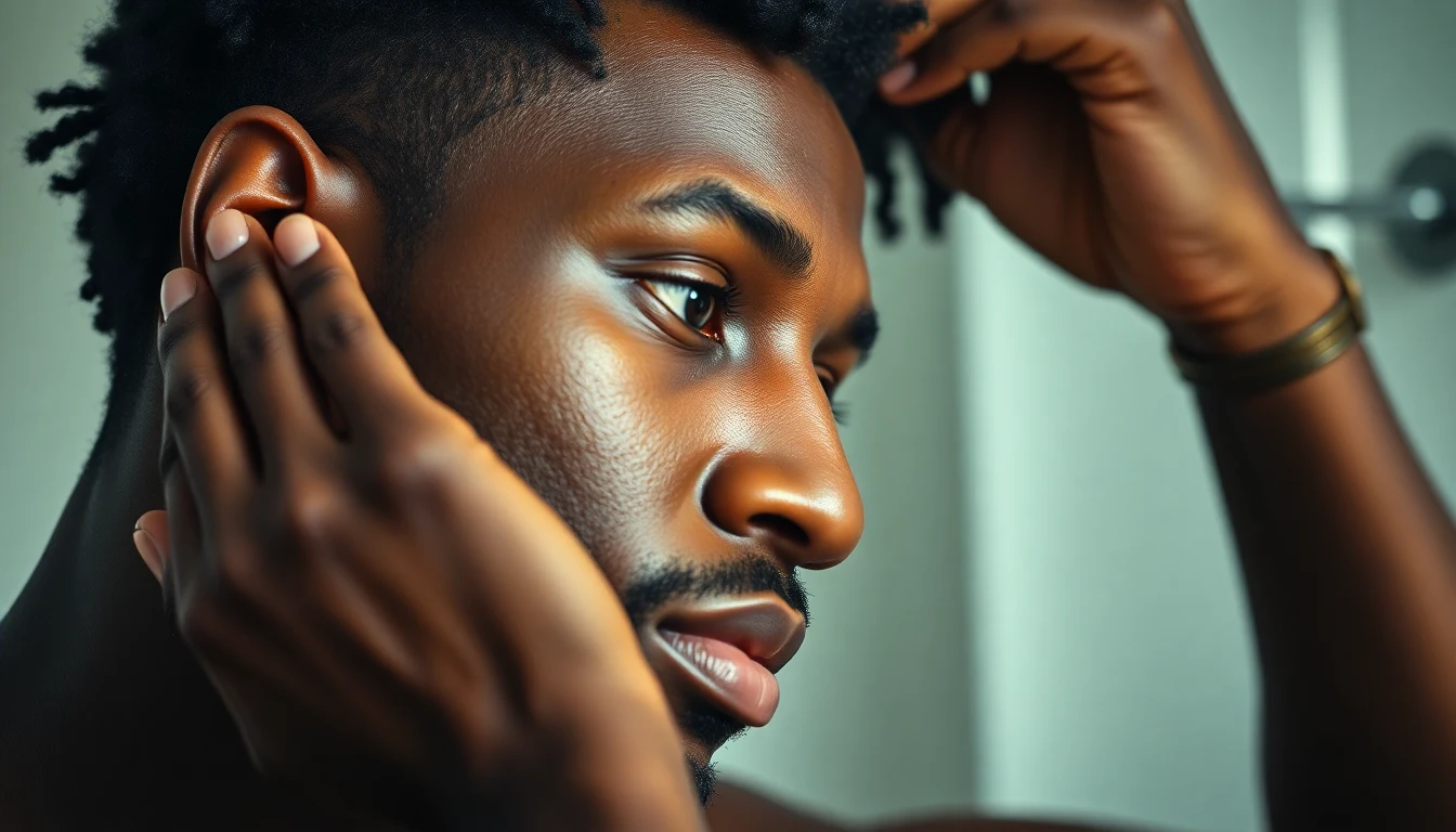 Black Male Hair Care Tips: The Essential Guide (2026) — man applying hair moisturizer
