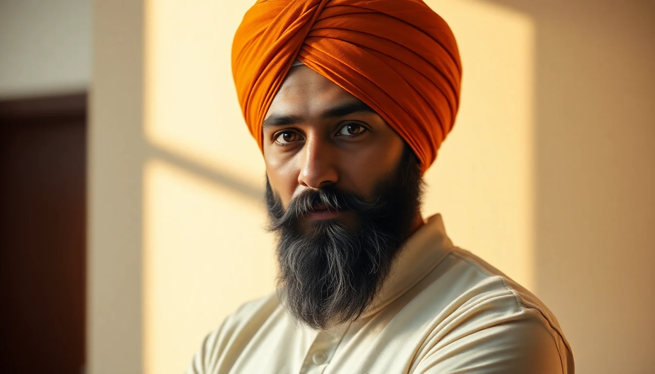 The Champi Tradition in Sikh Hair Care: How Traditional Head Massage Promotes Kesh Health — Sikh man with turban kesh hair care