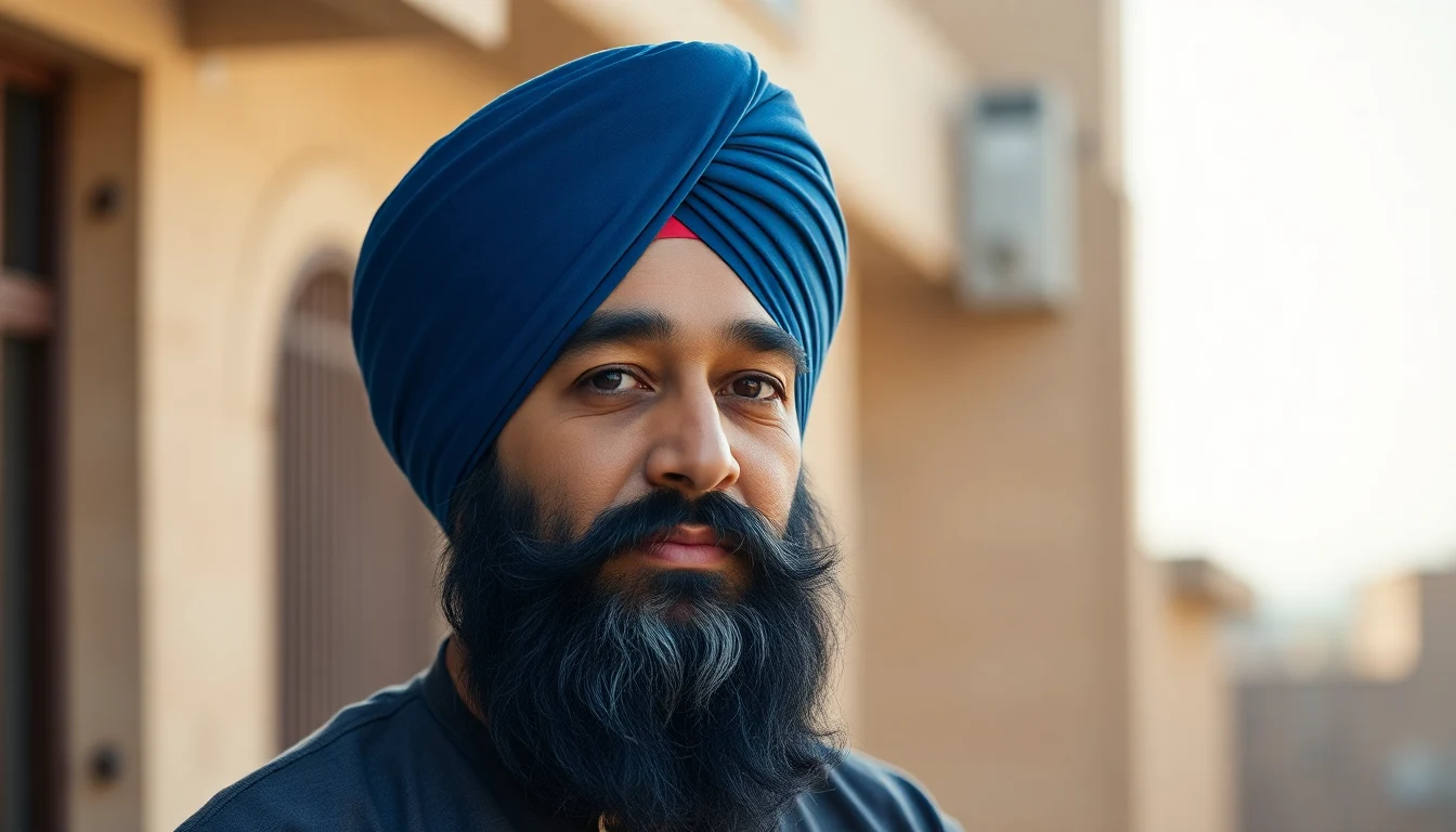 The Champi Tradition in Sikh Hair Care: How Traditional Head Massage Promotes Kesh Health — Sikh man with turban kesh hair care