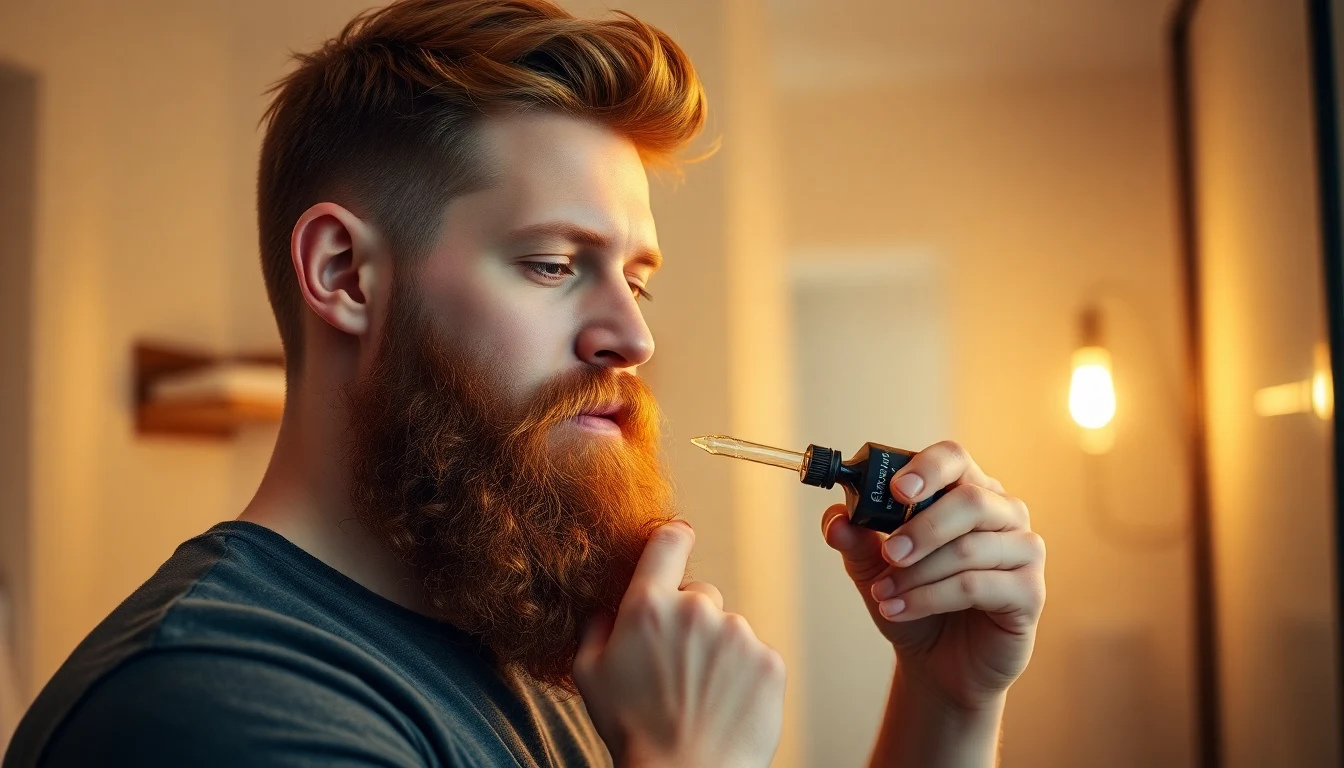 Ginger Beard Care: How to Maintain and Protect Your Copper Beard — man applying beard oil to beard