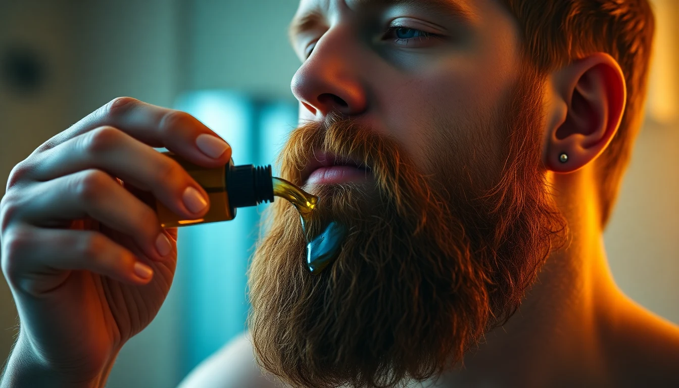Ginger Beard Care: How to Maintain and Protect Your Copper Beard — man applying beard oil to beard