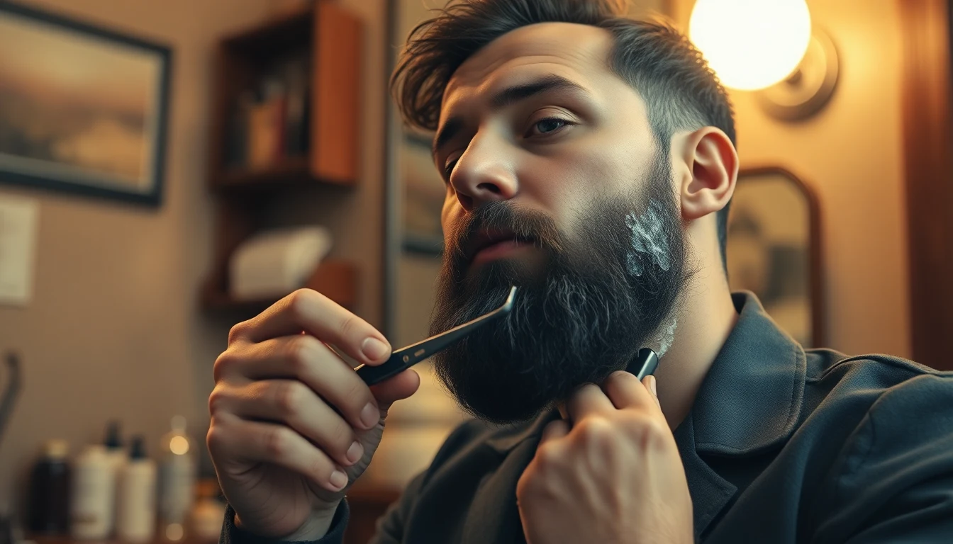 Halachic Shaving: The Complete Guide to Electric Shavers for Observant Jewish Men — man shaving with straight razor