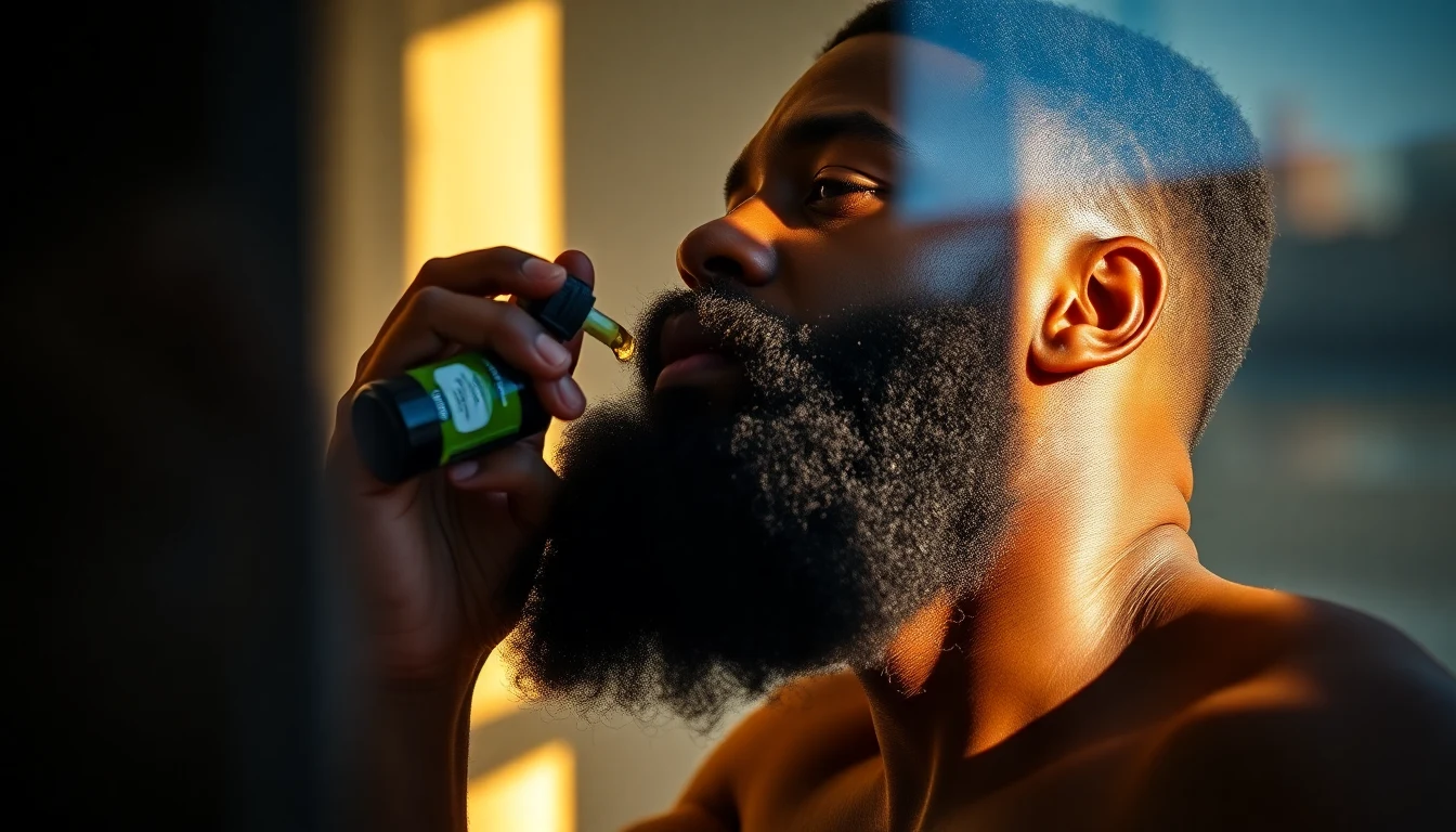 How to Apply Beard Oil the Right Way — man applying beard oil to beard