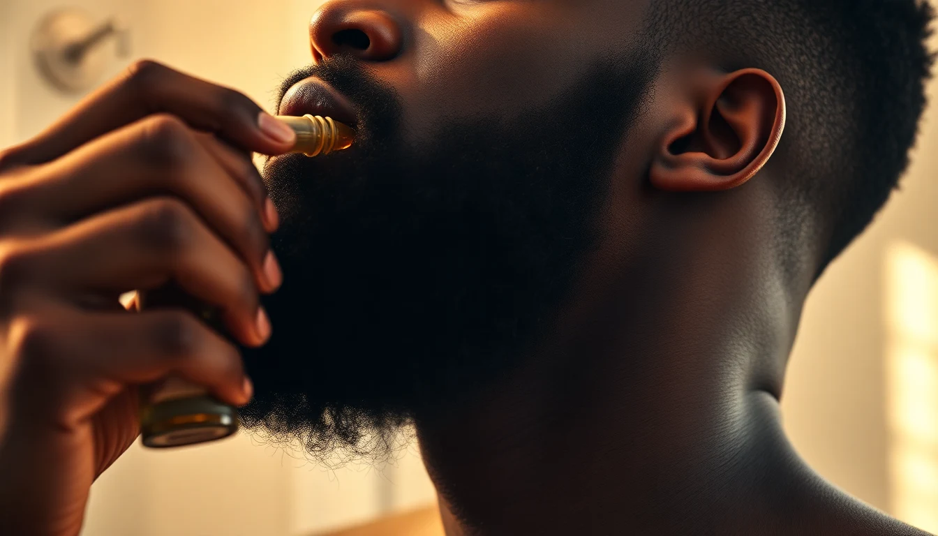 How to Apply Beard Oil the Right Way — man applying beard oil to beard