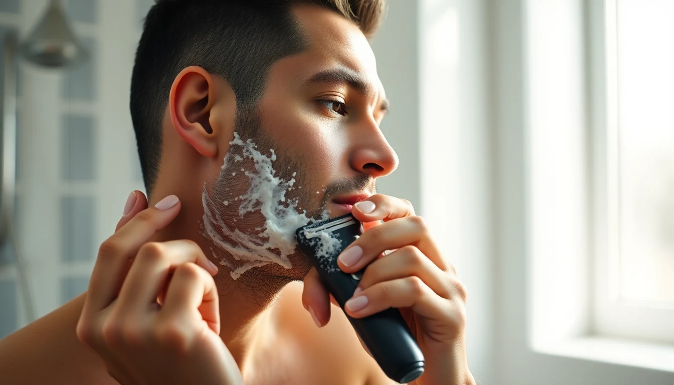How to Clean an Electric Razor — man using electric razor