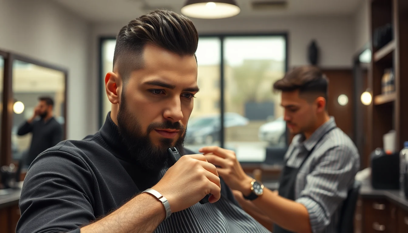 How to Cut Your Own Hair: A Men’s DIY Guide (2026) — man getting a haircut at barbershop