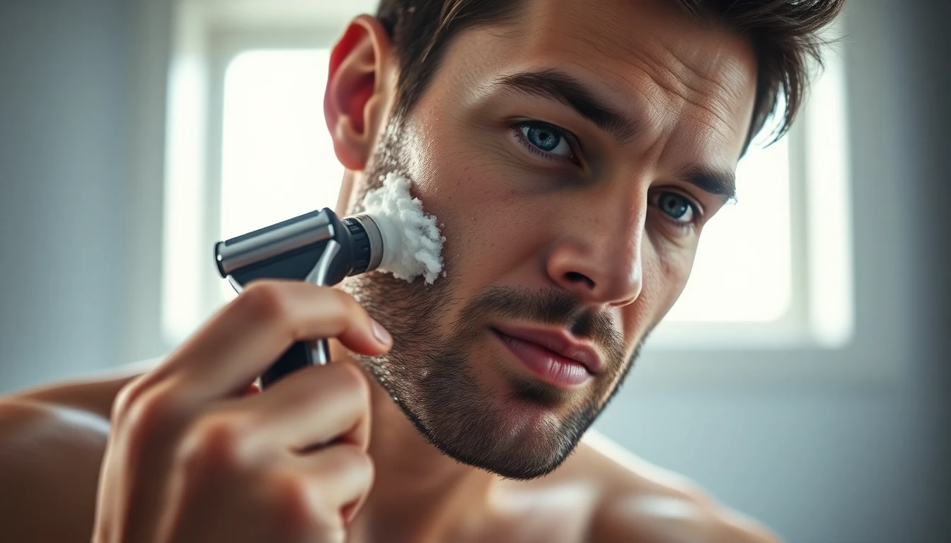 How to Sharpen Razor Blades at Home (3 Methods That Actually Work) — man using electric razor