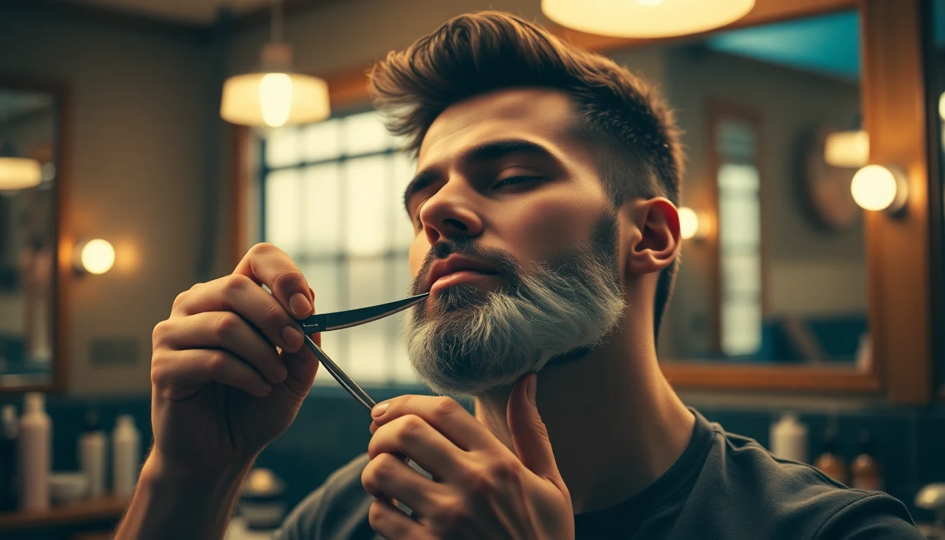 How to Shave with a Straight Razor: Beginner’s Complete Guide — man shaving with straight razor