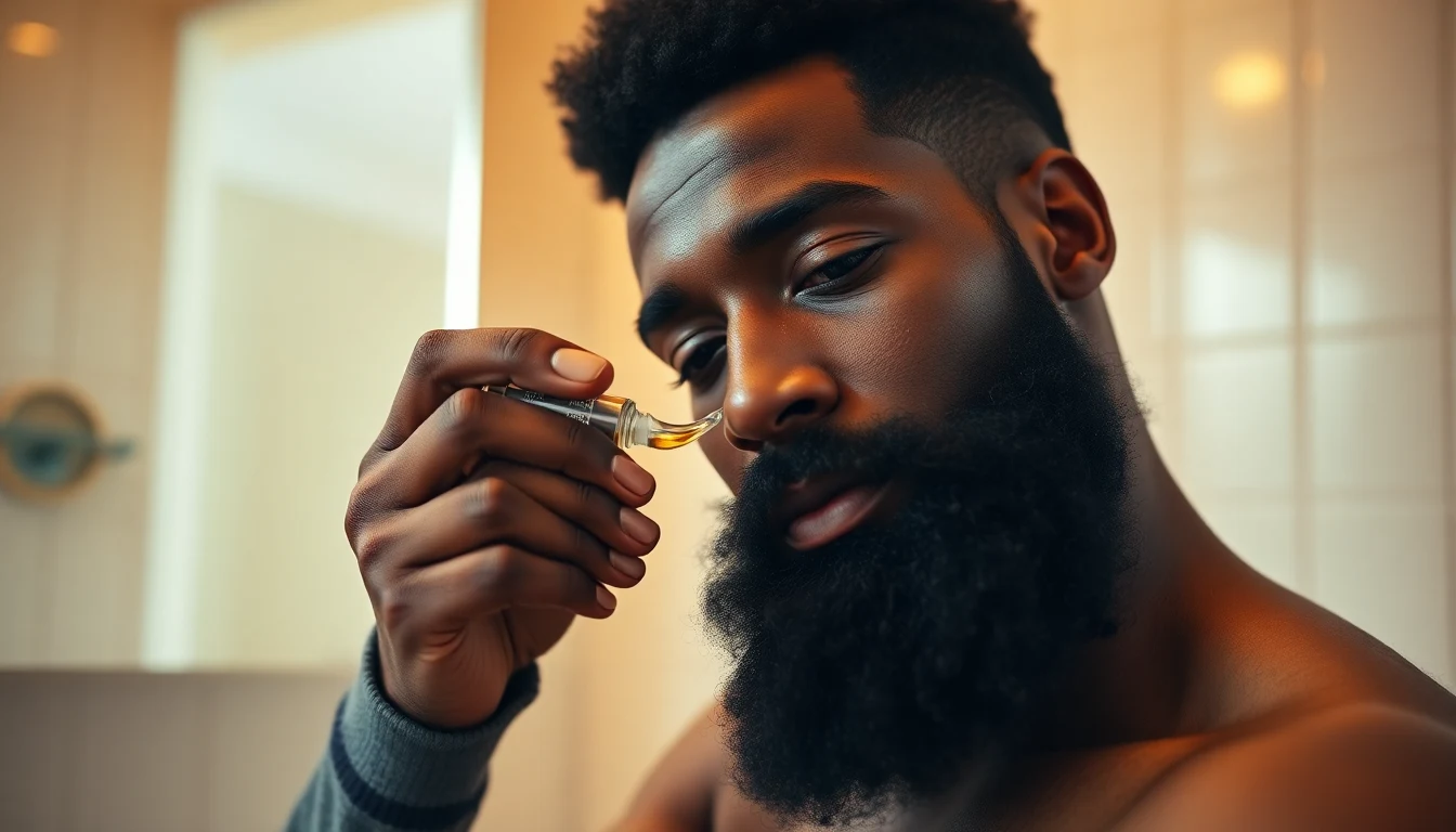 How to Use Beard Balm (Step-by-Step Guide) — man applying beard oil to beard