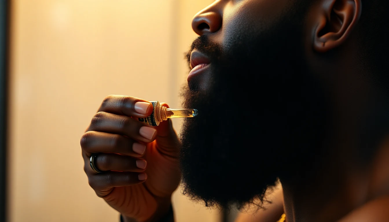 How to Use Beard Balm (Step-by-Step Guide) — man applying beard oil to beard