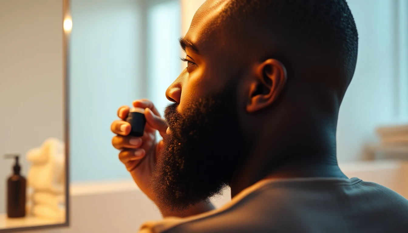 How to Use Beard Balm (Step-by-Step Guide) — man applying beard oil to beard