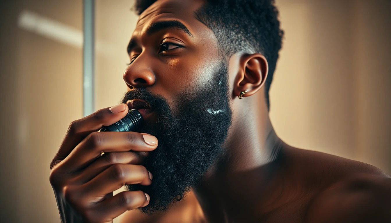How to Use Beard Balm (Step-by-Step Guide) — man applying beard oil to beard