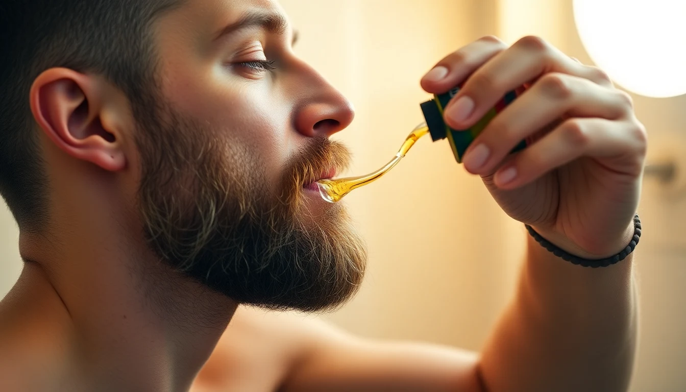 Hypoallergenic Beard Products for Sensitive Skin Men: Building a Beard Routine Without Reactions — man applying beard oil to beard