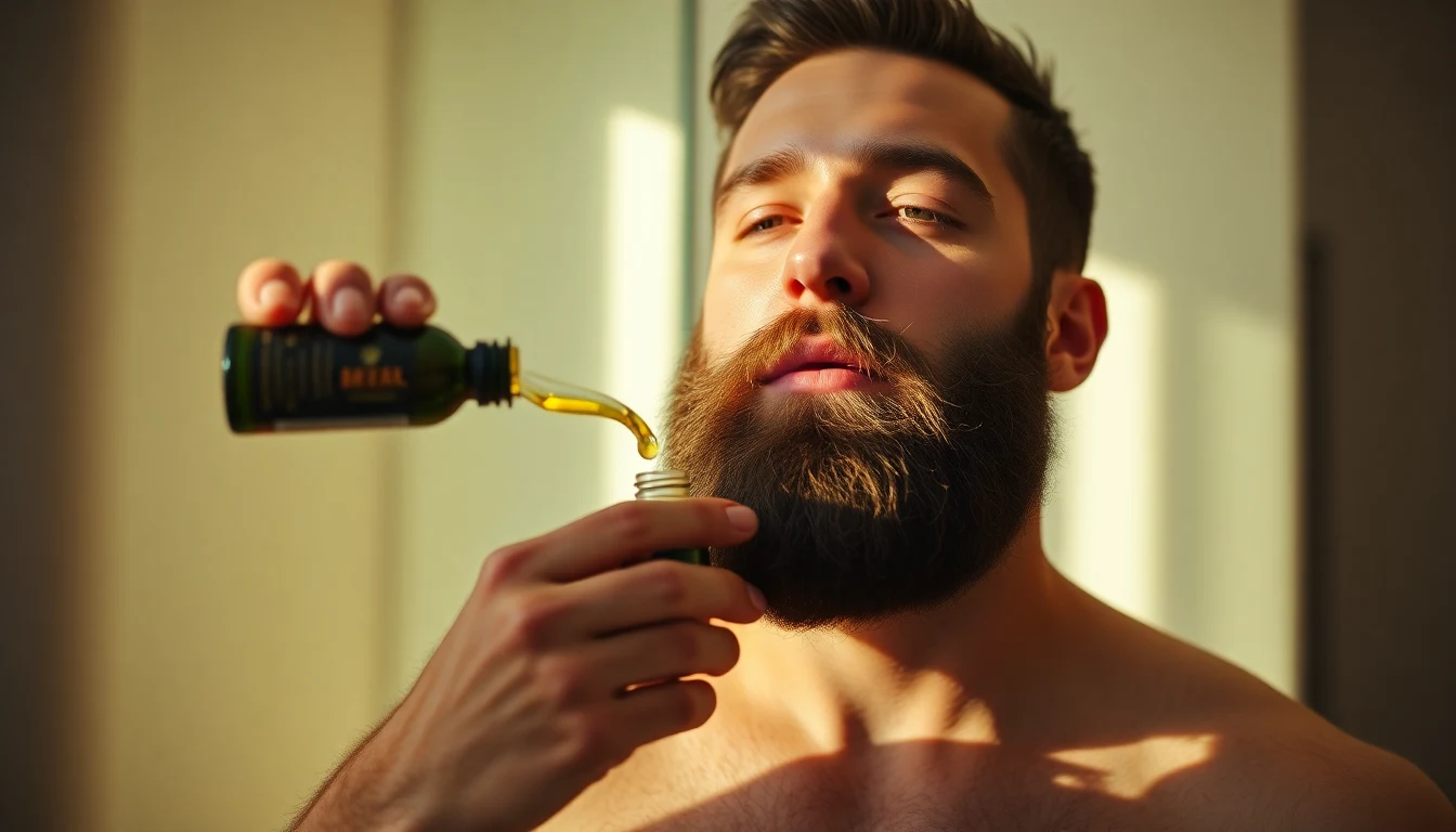 Nordic Beard Care for Men With Fair, Sensitive Facial Skin: Keeping Beard Healthy Without Irritation — man applying beard oil to beard