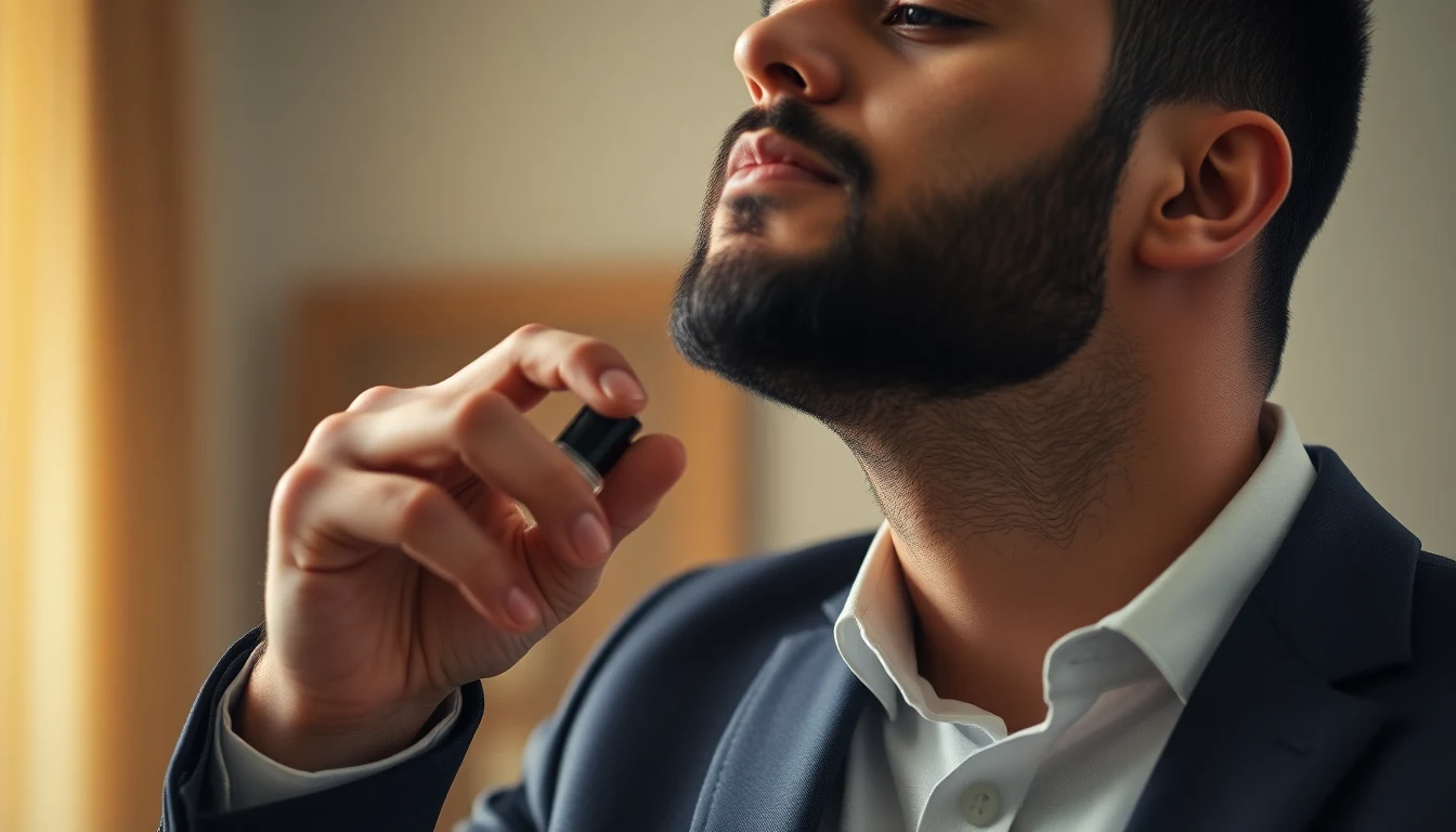 Oud Fragrance Layering Guide: How to Build a Signature Scent — man applying cologne