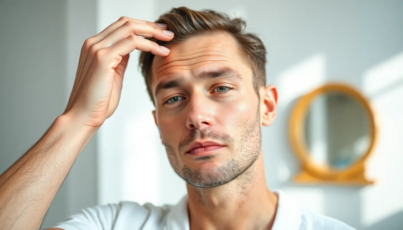 Sensitive Scalp and Dandruff in Men: A Nordic Approach to Flake-Free Hair — man applying scalp treatment
