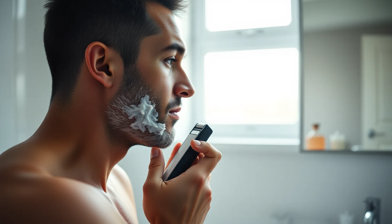 Can You Use Shaving Cream with an Electric Razor? — man using electric razor