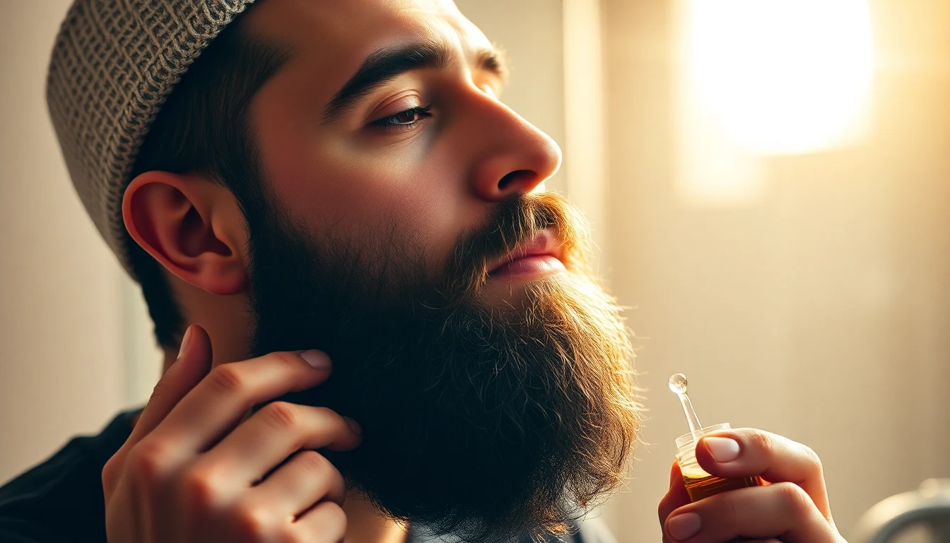 Sunnah Beard Care: Honoring Tradition with Modern Products — man applying beard oil to beard