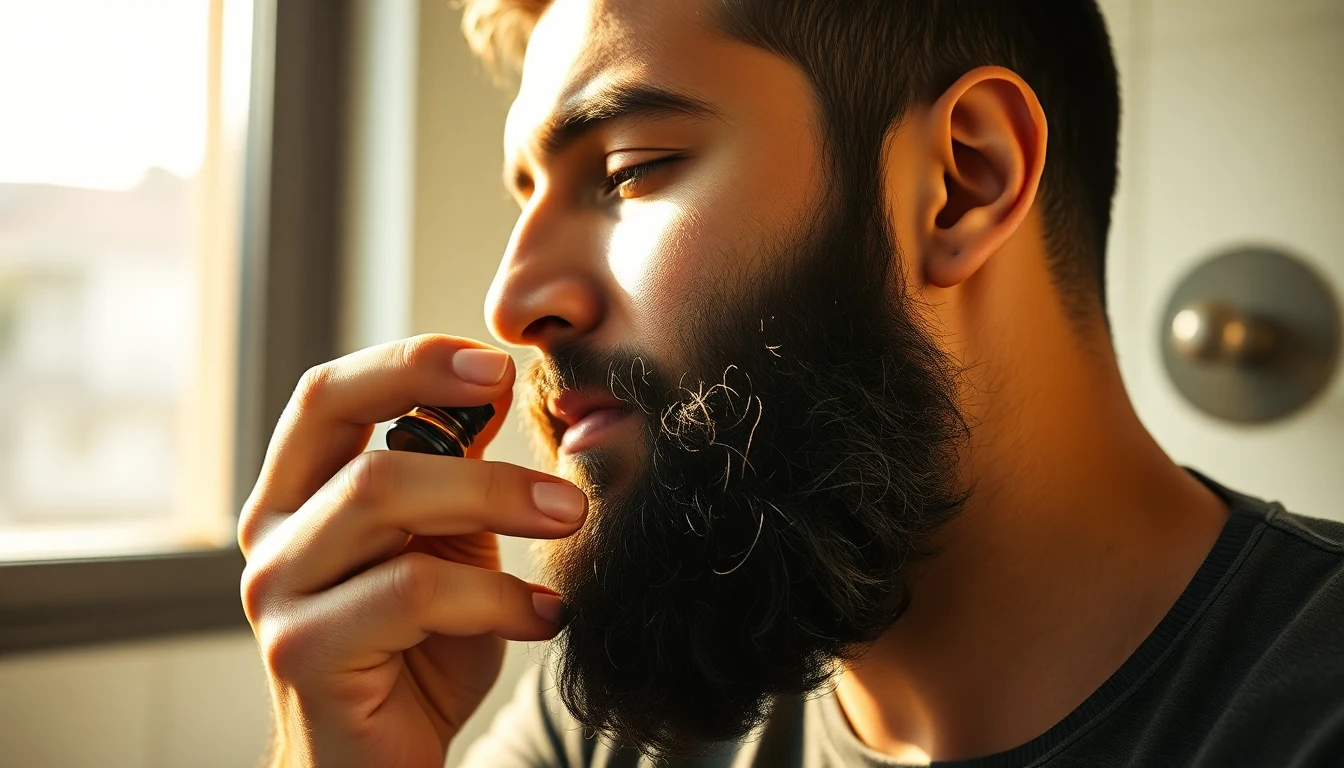Thick Beard Care: The Complete Guide for Dense, Fast-Growing Facial Hair — man applying beard oil to beard