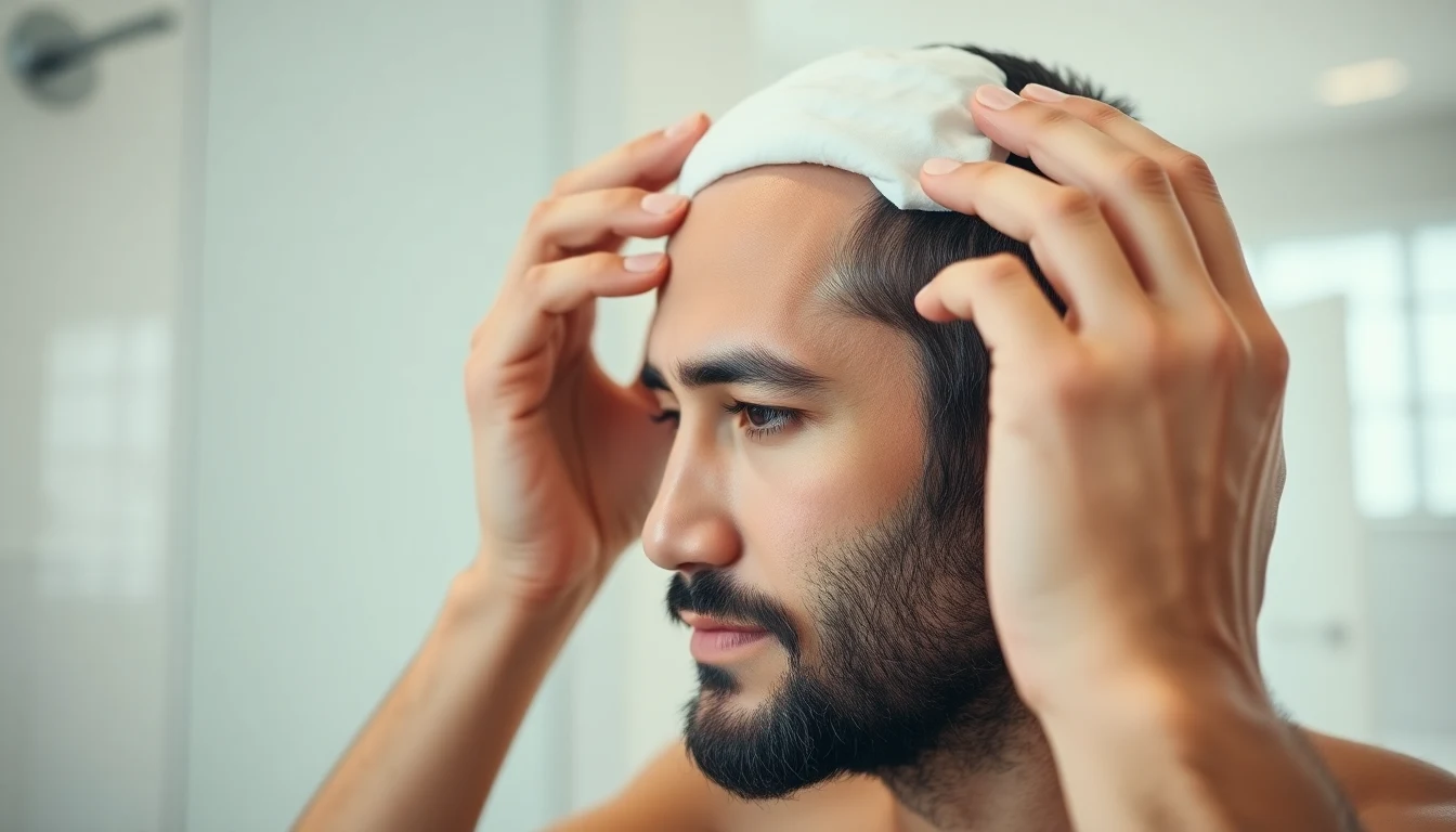Turban Hair Care: Scalp Health, Traction Prevention, and Daily Routine — man applying scalp treatment