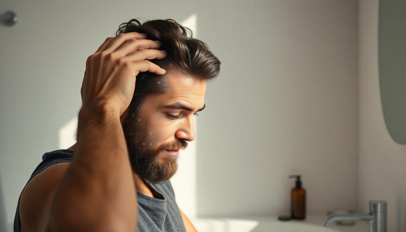 Turban Hair Care: Scalp Health, Traction Prevention, and Daily Routine — man applying scalp treatment