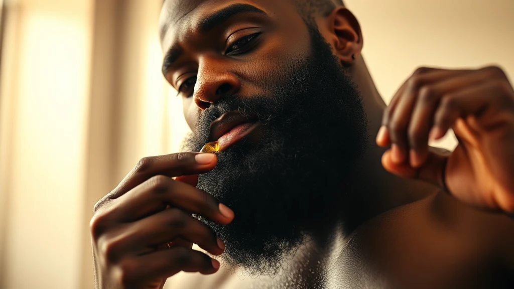 How to Keep Beard Hairs from Sticking Out — man applying beard oil to beard