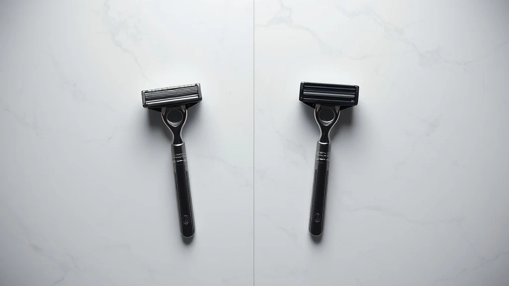 Single Blade vs Multi-Blade Razors: Which Gives a Better Shave? — razor blade comparison product photography