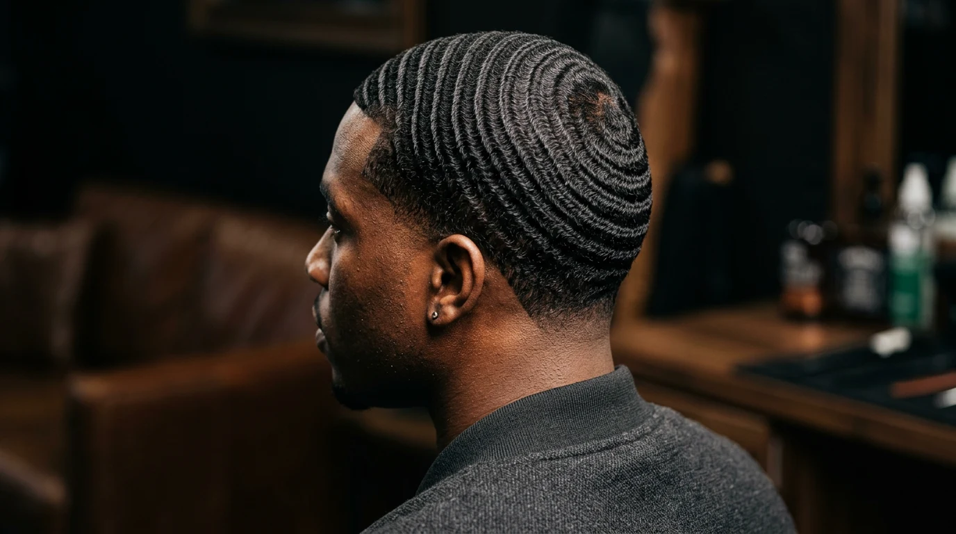 360 Waves: The Complete Beginner’s Guide to Getting and Keeping Your Pattern — Black man with 360 waves hairstyle