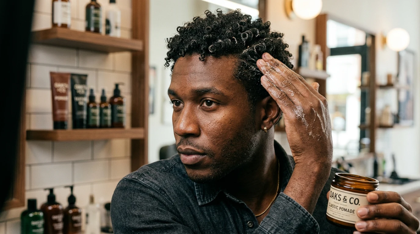 Best Black Barbers in Los-Angeles (2026) — man styling hair with hair product