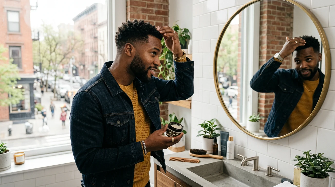 Best Black Barbers in Los-Angeles (2026) — man styling hair with hair product