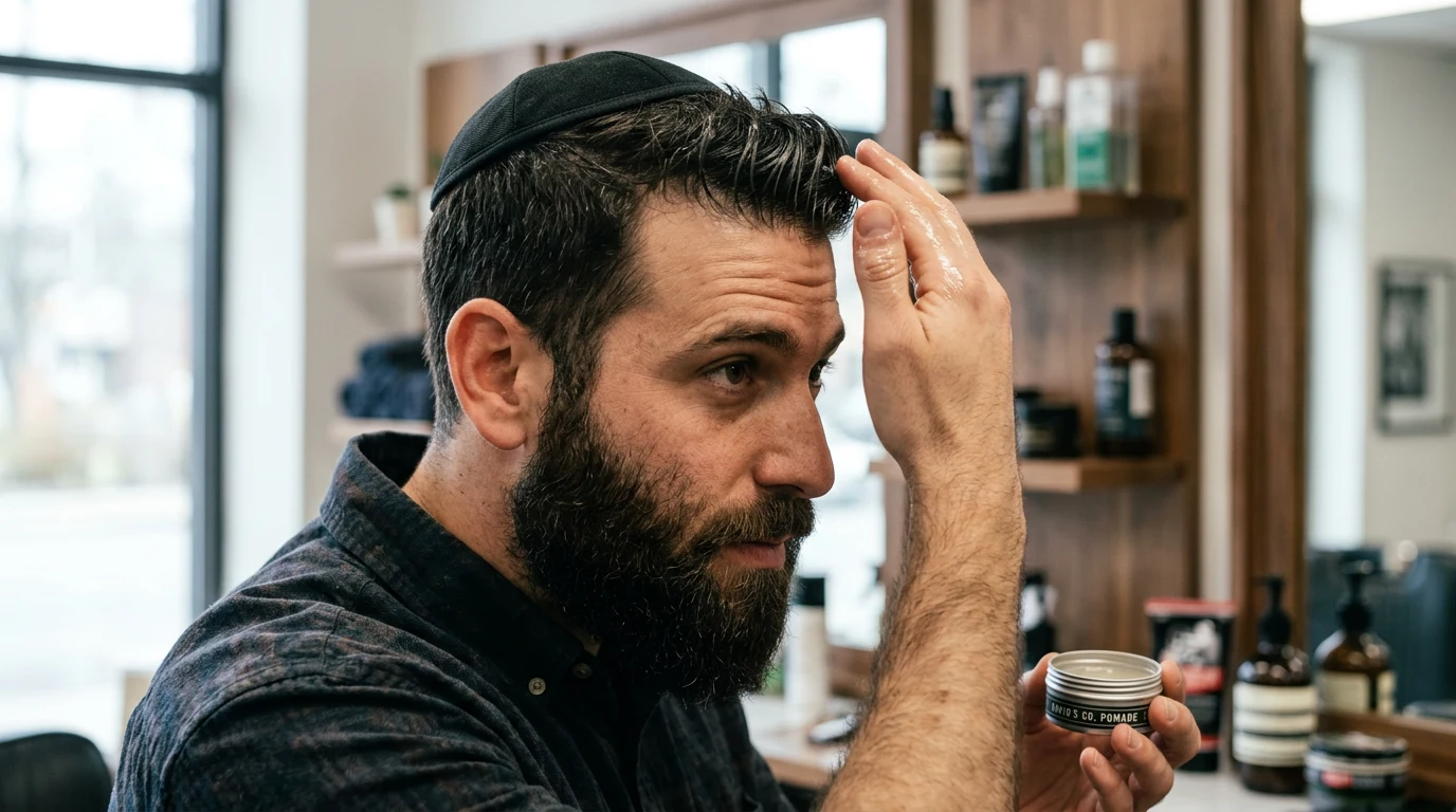 Best Jewish Barbers in Los-Angeles (2026) — man styling hair with hair product