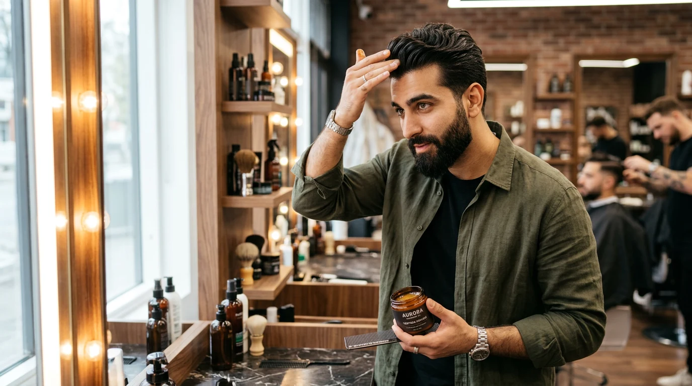 Best Middle Eastern Barbers in Los-Angeles (2026) — man styling hair with hair product