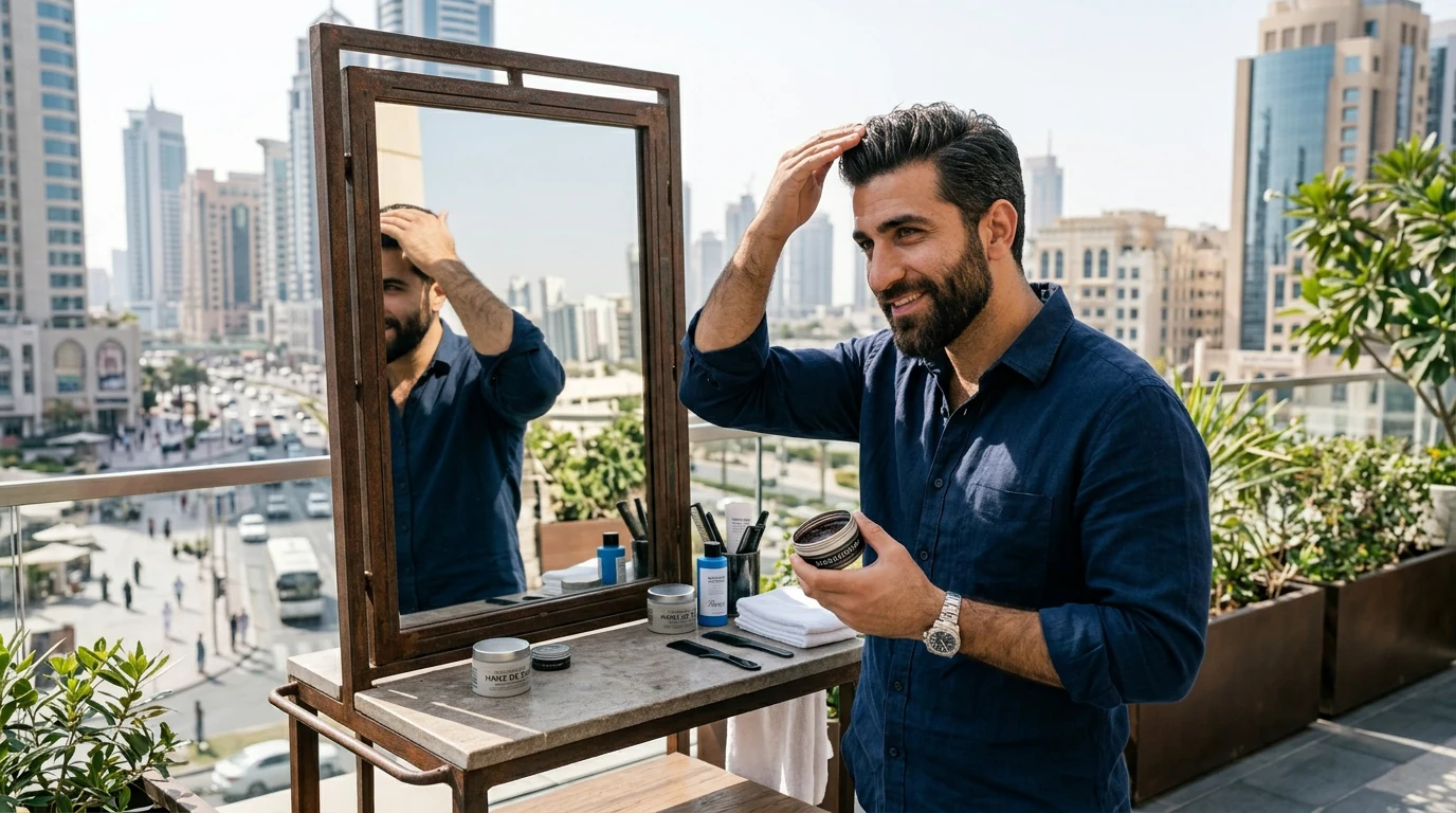 Best Middle Eastern Barbers in Los-Angeles (2026) — man styling hair with hair product