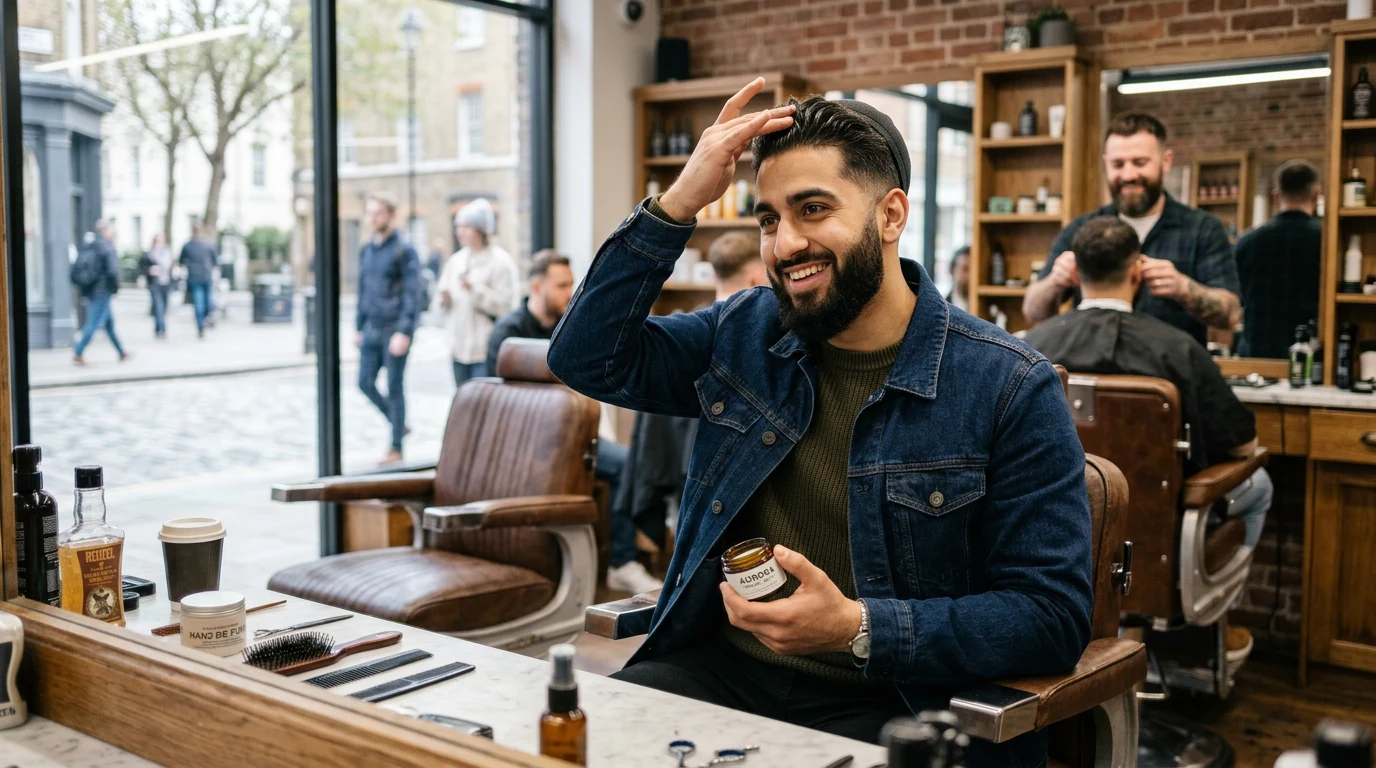 Best Muslim Barbers in Los-Angeles (2026) — man styling hair with hair product