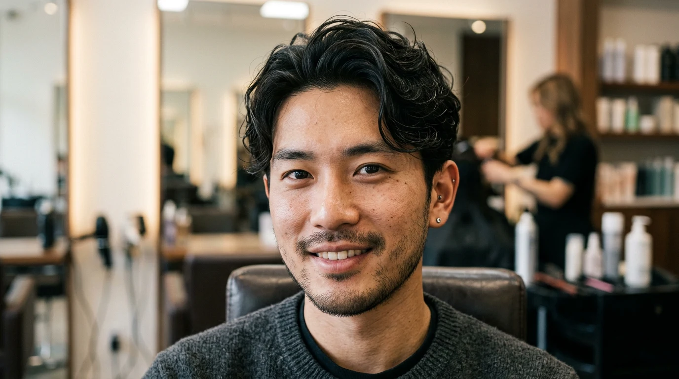 Korean Perm for Men: Styles, Cost, and What to Expect — man with permed curly hair