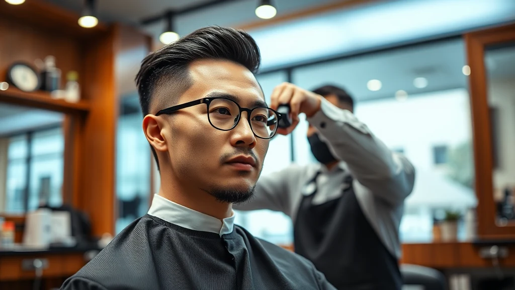 How to Cut Asian Men’s Hair at Home: Techniques for Thick, Straight Hair — man getting a haircut at barbershop